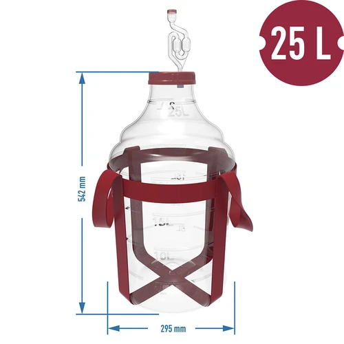 Kevyt, särkymätön viinipullo hihnoilla, 25 L - 6