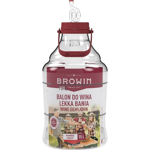 Kevyt, särkymätön viinipullo, jossa kahva, 15 L - 3