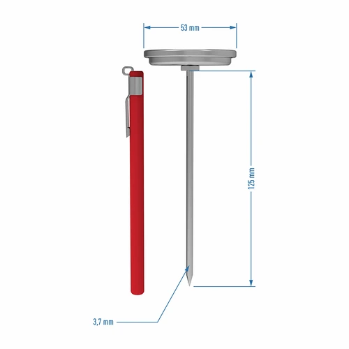 Kinkkupuristimen mittari 1,5 kg ja 3 kg (0°C - +120°C) 12,5 cm - 4