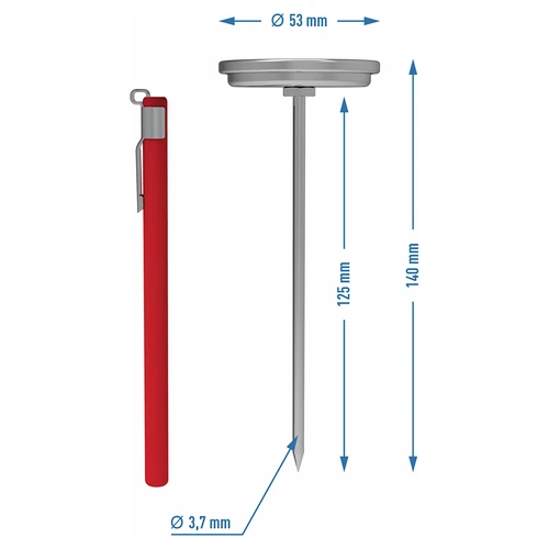 Kinkkupuristimen mittari 1,5 kg ja 3 kg (0°C - +120°C) 12,5 cm - 4