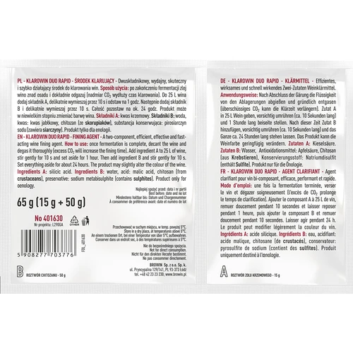 Klarowin Duo Rapid - kitosaani + piidioksidi, 65 g - 2