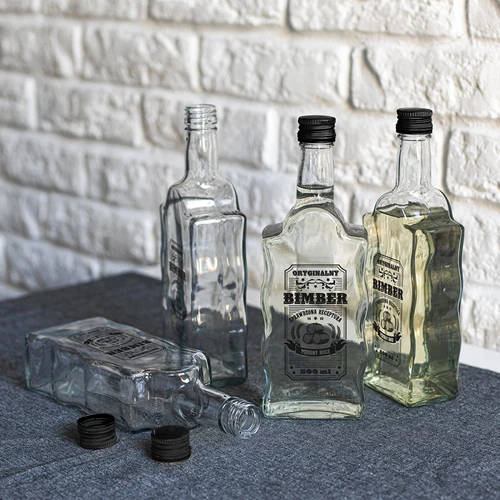 Klasztoripullo 0,5 L mustalla korkilla ja painatuksella Bimber - 6