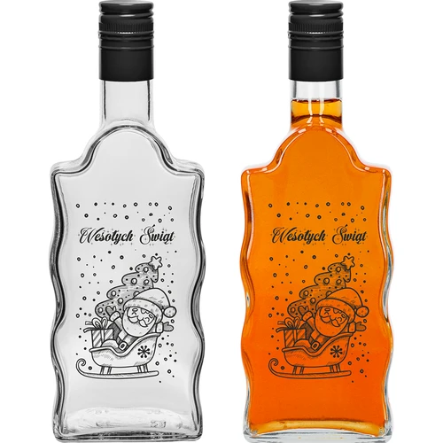 Klasztorna-pullo 500 ml kierrekorkilla, Joulupukki-painatus, 1 kpl - 2