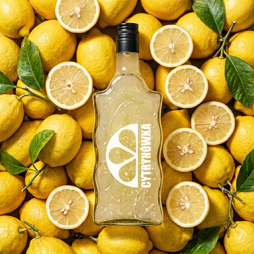 Klasztorna-pullo 500 ml kierrekorkilla ja ”Cytrynówka”-painatuksella, malli 2 - 6