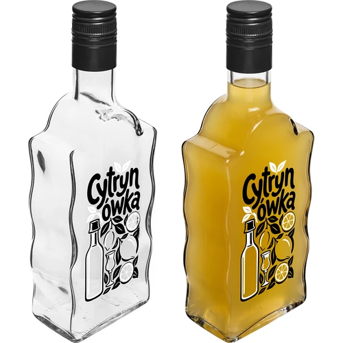 Klasztorna-pullo 500 ml kierrekorkilla ja painatuksella 'Cytrynówka', malli 1 - 4
