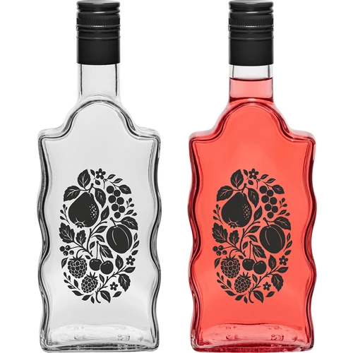 Klasztorna-pullo 500 ml kierrekorkilla ja painatuksella "Hedelmät", kuvio 1 - 3