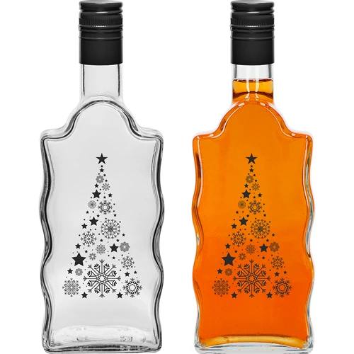 Klasztorna-pullo 500 ml kierrekorkilla, painatus ”Joulukuusi”, 1 kpl - 2