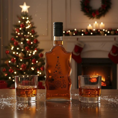 Klasztorna-pullo 500 ml kierrekorkilla, painatus ”Joulukuusi”, 1 kpl - 6