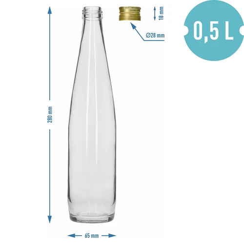 Klubowa-pullo 500 ml kultaisella kierrekorkilla, 6 kpl:n setti - 7
