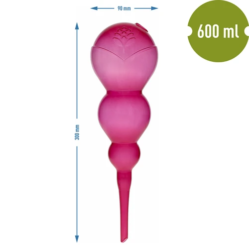 Kolmoiskastelupallo (kolmikammioinen), läpinäkyvä vaaleanpunainen, 600 ml - 5