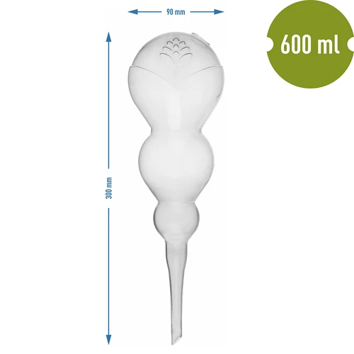 Kolmoiskastelupallo (kolmikammioinen), läpinäkyvä väritön, 600 ml - 5