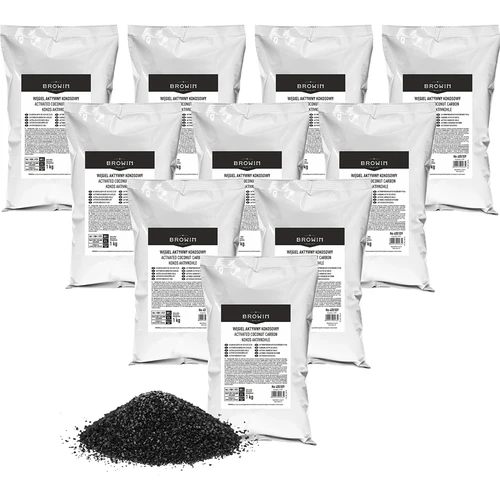 Kookospähkinäaktiivihiili 1 kg x 10 - setti  - 1 