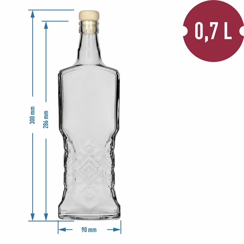 Kredens-pullo 700 ml korkilla - 5