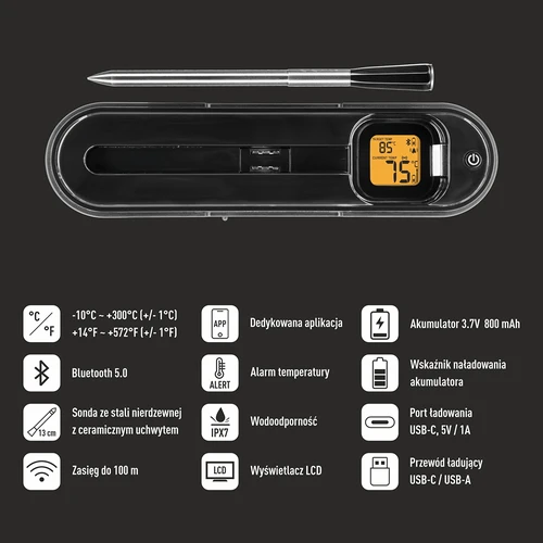 Kulinaarinen lämpömittari langattomalla Bluetooth-anturilla - 6