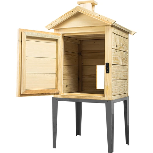 Kuusesta valmistettu savustuskammio, 115 L, ruostumaton teräsjalusta jaloilla - 2