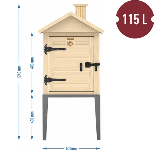 Kuusipuinen savustinkaappi, 115 l, ruostumattomalla jalustalla - 3