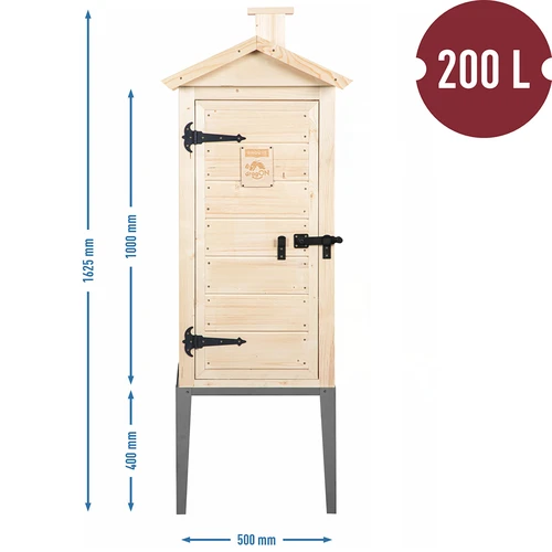 Kuusipuinen savustuskaappi, 200 l, ruostumattomalla jalustalla - 3