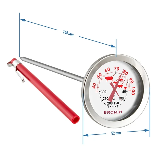 Lämpömittari kaksoisasteikolla (30°C - 100°C) / (50°C - 300°C) 13,0cm - 3