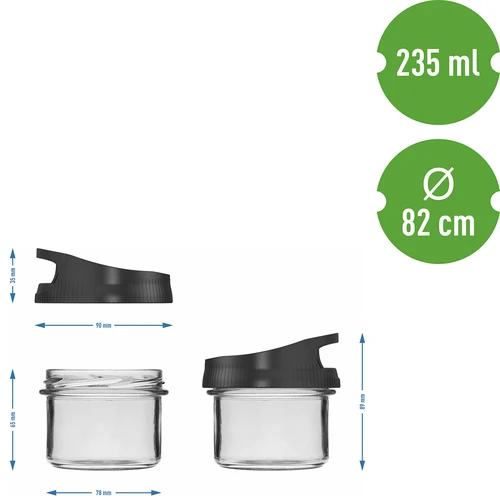 Lasinen säiliö 235 ml, ripustettavalla kannella - 5