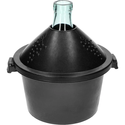 Lasinen viinipullo 5 L - muovikorissa - 3