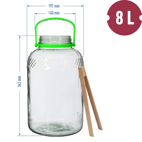 Lasipurkki 8 L, pihdeillä - 6