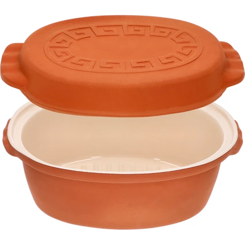 Lasitettu roomalainen pata 4,5 L (meanderit) - 3