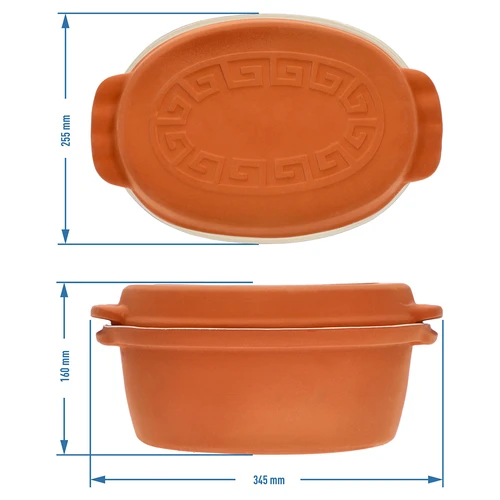 Lasitettu roomalainen pata 4,5 L (meanderit) - 9