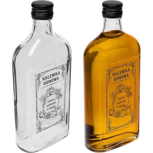 Taskumattipullo 500 ml kierrekorkilla, painatus ”Nalewka domowa”, 1 kpl - 2