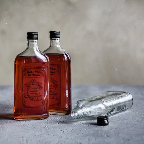 Taskumattipullo 500 ml kierrekorkilla, painatus ”Nalewka domowa”, 1 kpl - 5