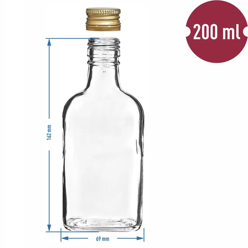 Likööripullo taskumatti kierrekorkilla 200 ml 10 kpl - 6