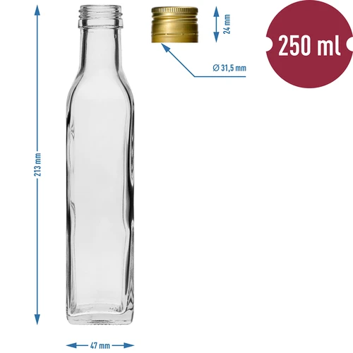 Maraska-pullo 250 ml kierrekorkilla, 6 kpl - 7