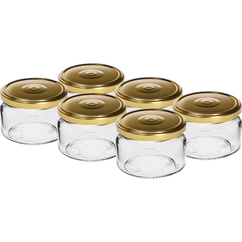Matalapurkki 200ml - kultaisella kannella fi 82/6, 6kpl.  - 1 
