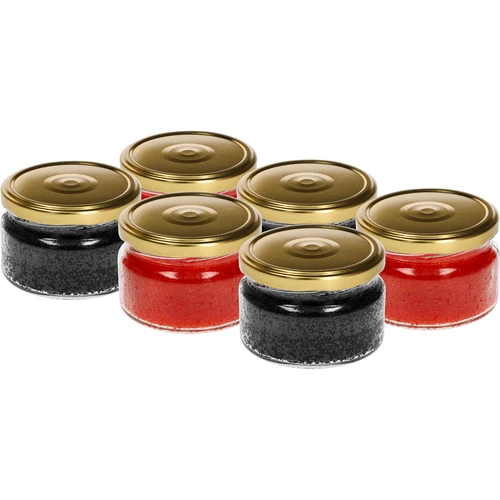 Matalapurkki 200ml - kultaisella kannella fi 82/6, 6kpl. - 3