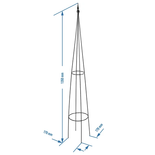 Metallinen pergola - Pyramidi, 135 cm - 3