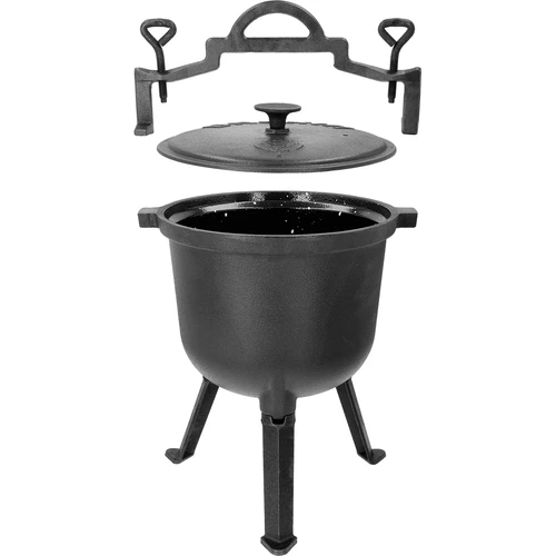 Metsästäjän valurautapata emaloidulla sisäpinnalla, 8 L - 2