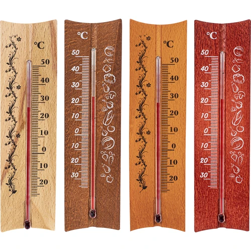 Puinen huonelämpömittari (-20 - +50°C), 15 cm, sekoitus - 2