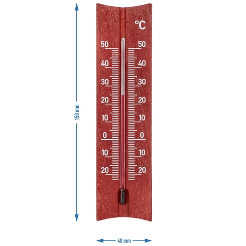 Puinen huonelämpömittari (-20 - +50°C), mahongin väri, 15 cm - 5