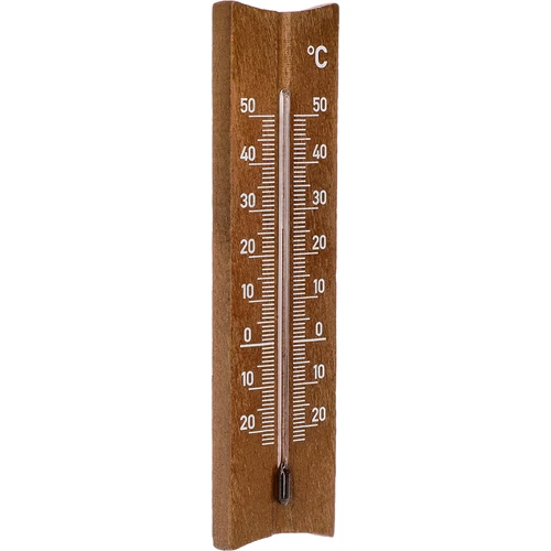 Puinen huonelämpömittari (-20 - +50°C), tummanruskea, 15cm - 2