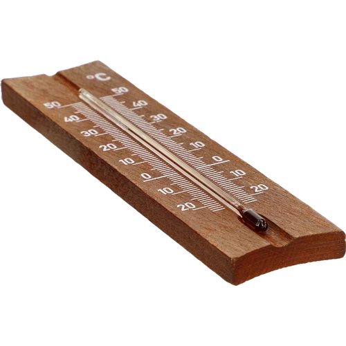 Puinen huonelämpömittari (-20 - +50°C), tummanruskea, 15cm - 4