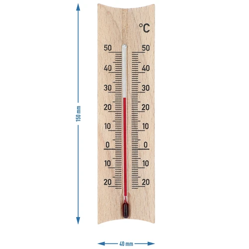 Puinen huonelämpömittari (-20 - +50°C), vaaleanruskea, 15 cm - 5