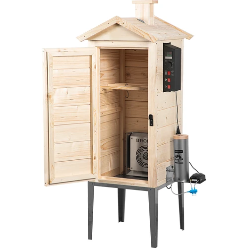 Puinen pihasavustuskaappi 200 L – dragON Wood 100E sähköisellä lämmitysmoduulilla ja ohjaimella - 2