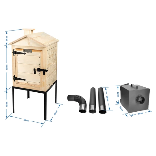 Puinen savustin 60 cm, tulipesällä - 6