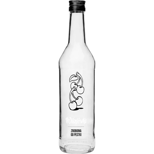 Pullo 0,5 L kierrekorkilla ja kirsikkalikööri-painatuksella - 4 kpl - 5