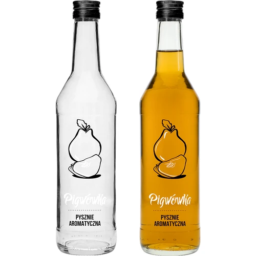 Pullo 0,5 L kierrekorkilla ja painatuksella Kvitteni - 4 kpl - 3