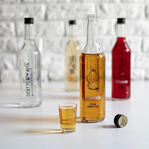 Pullo 0,5 L kierrekorkilla ja painatuksella Kvitteni - 4 kpl - 9