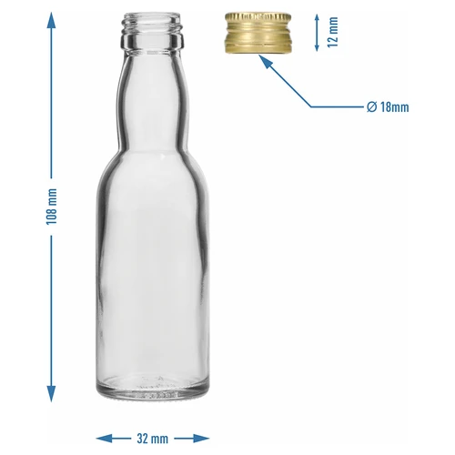 Maluch-pullo kullanvärisellä kierrekorkilla, 40 ml, 10 kpl - 8