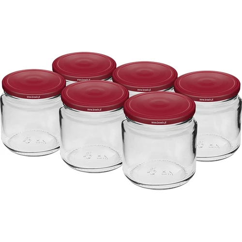 Purkki 212 ml fi66/4 viininpunaisella kannella 6 kpl  - 1 