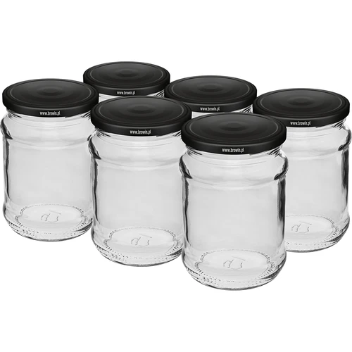 Purkki 250 ml fi 66/4 musta kansi - 6 kpl  - 1 