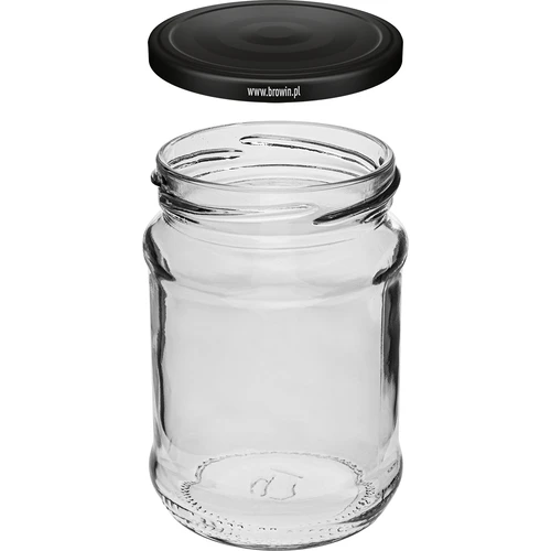 Purkki 250 ml fi 66/4 musta kansi - 6 kpl - 3