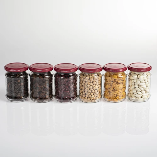 Purkki 250 ml fi66/4 kierrekansi viininpunainen - 6 kpl - 6